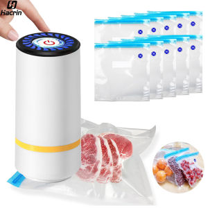 Elecrtric Vacuum Sealer Pump Portable Handheld Vacuum Sealer Pump  Rechargeable Sealer Pump with BPA-Free Vacuum Packaging Bag