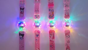JAM TANGAN ANAK LAMPU MUSIK KARAKTER KUROMI HELLO KITTY MY MELODY UNICORN CUTE 637