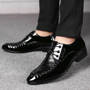 Sepatu Kulit Gaya Bisnis Kulit Paten Pria 8839