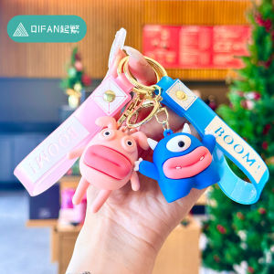 Funny keychain Dudu lip pendant pvc fried hair Dudu pendant car fried hair schoolbag key chain small gift