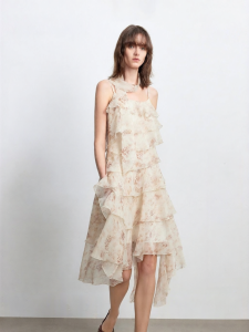 Vero Moda | Ribbon Mesh Lace-up Cake Dress