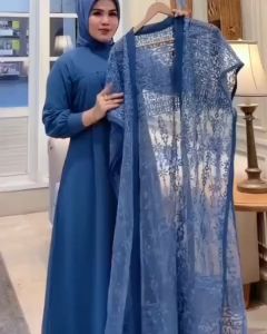 CLARA ABAYA SET MATT CRINKLE MIX BROKAT (OUTHER BROKAT TERPISAH) / GAMIS WANITA KONDANGAN SUPER MEWAH / GAMIS WANITA JUMBO / GAMIS KEKINIAN / GAMIS MODERN REMAJA 2024 / GAMIS SYARI / BISA (COD) BY KEYCLO