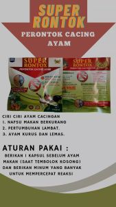 SUPER RONTOK - isi 6 kapsul obat cacing ayam