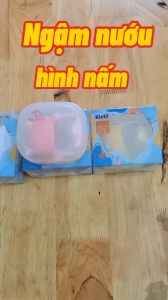 Ngậm nướu hình nấm cho bé gặm nướu Kichi silicone siêu nhẹ siêu mềm giúp bé giảm ngứa lợi không BPA (tặng kèm hộp đựng)