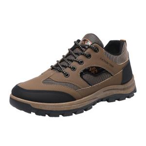 Autumn and Winter Hiking Shoes Mens Waterproof Non Slip Outdoor Sports Mens Shoes Casual Leather Shoes Abrasion Resistant Travel Soft Bottom Daddys Shoes