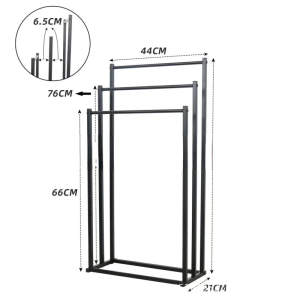 Towel Rack Stand with Wheels Metal Floor Towel Rack Home Storage Shelf Bathroom Towel Rack Standing 3 Layer Outdoor Balcony Bedroom Clothes Hanging Rack Non-Perforated For Bathroom Bedroom