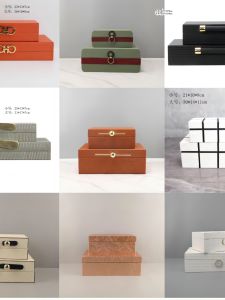Modern Minimalist Luxury Leather Jewelry Storage Box Desktop Decoration Living Room Bedroom Vanity Home Decor Accessories