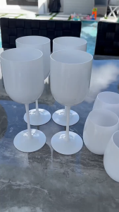480ML Gelas Wine Plastik Food Grade PP Gelas Wine Plastik Tahan Lama Gelas Goblet Plastik Reusable Untuk Pesta Dan Pernikahan