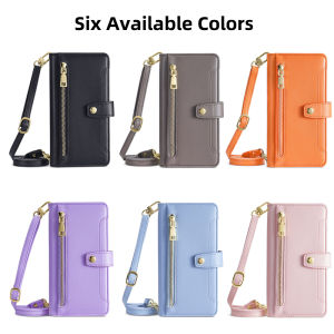 Zipper Wallet Case For Samsung Galaxy Note 4 5 8 9 10 Plus Lite/Note 20 Ultra/A10 A11 A20 A21S A30 A50 A51 A71 A81 A91 Flip Cover with Stand Card Cash Slots Removable Hand Strap Long Shoulder Belt