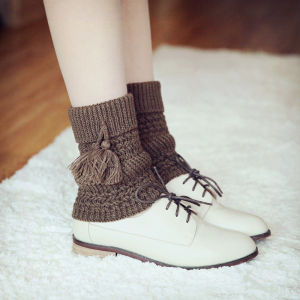Autumn and Winter Thickening Warm Short Knitted Tassel Foot Sock