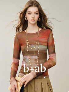 Oil Painting Ombre Gradient Printing Womens Blouse