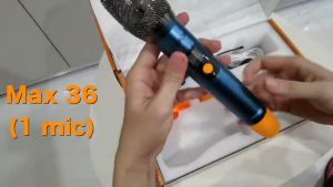 Micro Không Dây Karaoke Max 36 & Max 56 Pin Sạc Mẫu Mới 2023 Màn Hình LED Chống Hú Tốt Hát Nhẹ Sóng Mạnh