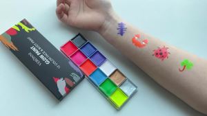 VERONNI | 12 Colors Fluorescent Paint Body Face Oil Painting UV Glow Body Painting Fluorescent Tube Suitable for Halloween Party Makeup