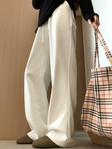 Quần Ống Rộng Màu Trắng Cho Nữ Mùa Hè 2025 Quần Jeans Ống Đứng Rộng Rãi Cạp Cao Bằng Vải Cotton Và Lanh Quần Dài Thường Ngày