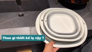 Combo chậu gấp gọn NAGO silicon tiện lợi thau gấp gọn đa năng tiết kiệm không gia