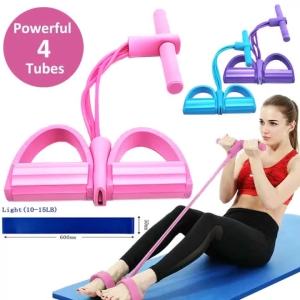 Dây Kéo Giãn Cơ Bụng 4 Ống Dụng Cụ Tập Thể Dục Tại Nhà Tập Bụng Đạp Chân Dành Cho Nam Và Nữ