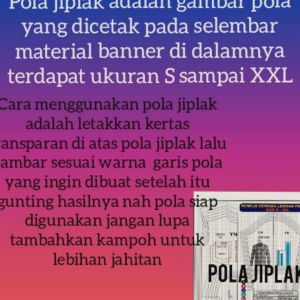 Pola Jiplak Pola Instan Pola Gamis Anak Kerut Pinggang ukuran 2-12thn pola jiplak