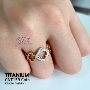 Cincin Wanita Titanium Koin Mata Model Kasual Cocok dipakai sehari-hari awet anti karat perhiasan fashion Import premium cnt159