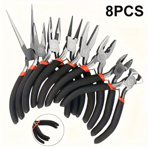 3/8pcs Mini Jewelry Pliers Round Curved Needle Nose Beading DIY Craft Tools Kit for Jewelry Making And Repairing