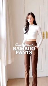 Ready Stock MK Women Pants Women High Waist Bamboo Pants Seluar Elastic pinggang tinggi wanita Seluar Perempuan [P5/252]