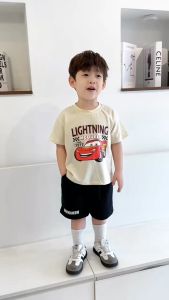 Set bộ siêu nhân người nhện xe ô tô áo thun cotton quần short bé trai 1 đến 7 tuổi BERNIE H1024B14