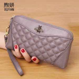 Large Capacity Soft Leather Clutch Bag Womens Fashionable Mom Coin Purse Small Bag Mobile Phone Handbag Diamond Pattern Korean Style