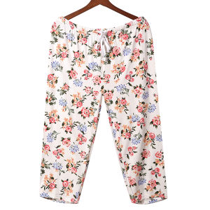 High Elastic Comfortable plus Size Capri Pajama Pants Female Modal Extra Large Thin Loose Home Air Conditioning Cropped Pants Summer