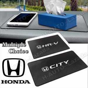 Car Anti Slip Mat For Honda City Jazz Beat Civic Accord Hrv Crv Brv Brio Fit Freed Mobilio Odyssey Pilot Vezel Non Slip Pad Silicone Car Mat Storage Organizer Dashboard Sticky Pad Phone Holder Logo Car Accessories Interior