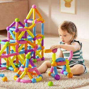 Magnet Ball Sticks Rod Games Magnetic Construction Set 188PCS Magnetic Building Blocks Toy Montessori Educational Toys for Kids