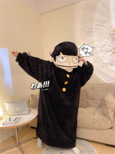 ชุดนอนขนแกะสัตว์ป่าหูยาว ชุดนอนผู้หญิงฤดูใบไม้ร่วง/ฤดูหนาว ชุดนอนผ้าขนแกะหนา ลายการ์ตูน ตลก ชุดอยู่บ้าน ชุดนอนผ้าขนแกะสัตว์ป่าหูยาว