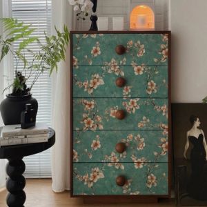 American Retro Countryside Sticker Furniture Renovation Wardrobe Door Transformation Glass Door Mirror Blocking Wallpaper Self Adhesive