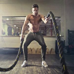 25MM*2.8M Heavy Jump Rope Skipping Rope Workout Battle Rope with Protective Sleeve Improve Strength