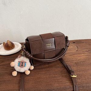 Retro Fashion Handwoven Bag Womens Casual Versatile Small Square Single Shoulder Bag Autumn Winter New Style Korean Style