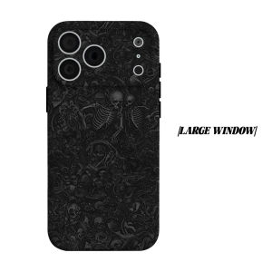 BILIBILI | Dark Skull Gothic Print Phone Case for iPhone 18 17 16 15 14 13 12 11 Air Pro Max Plus Double-layer Cover