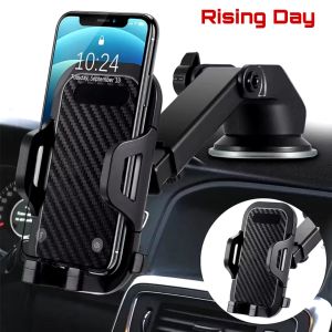 Car Suction Cup Phone Holder 3 in 1 Car Mount Bracket For Mobile Phone Adjustable Height For Dashboard Air Outlet Windshield With Strong Suction