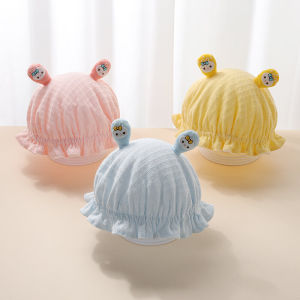 Baby Fisherman Hat Spring Summer Thin Cotton Blend Fabric Cute Princess Sunshade Cap Infant Head Protection Casual round Top Short Brim
