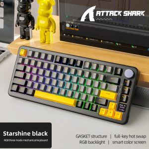 ATTACK SHARK | RGB Attack Shark X85PRO Mechanical Keyboard Wireless Alloy Knob Smart Color Screen Full Hot Swap For PC Mac