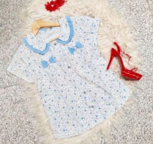 top atasan blouse bunga flower floral collar sailor bkk Bangkok kawaii cute blue white pita bow ribbon