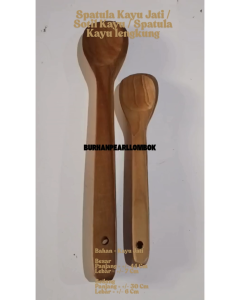 Spatula Sotel Tanggung Sutil Anti Panas Bahan Kayu Jati Tebal Centong Murah Serbaguna lengkung