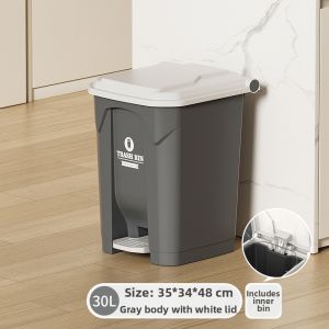 Step Open Lidded Trash Can