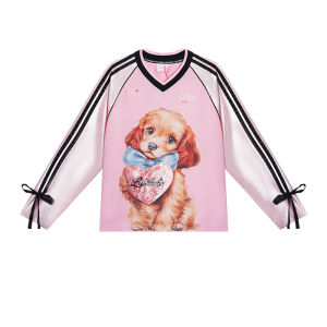 LALABOBO | Guardian Series Summer New Design Long Sleeve Print V-neck T-shirt