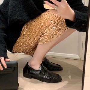 Ultra-Soft High-Quality British Style Loafers Full-Head Cowhide Eel Skin Pleated Retro Small Leather Shoes Fashionable Commute