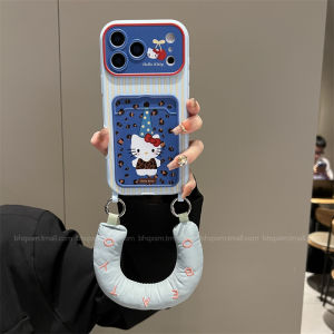 Blue Bottom Leopard Print Hat KT Cute Cartoon iPhone Case for Apple iPhone 17 pro Max 16 pro Max 15 pro 14 pro Max 13 Female