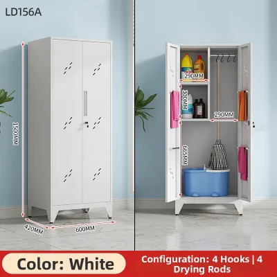 KAIBOLANTE | Outdoor Storage Cleaning Cabinet Balcony Mop Organizer