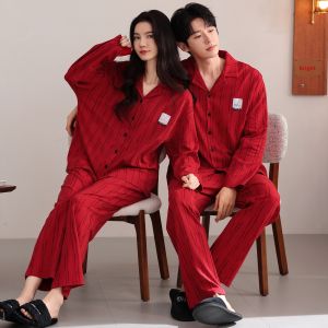 MiiOW | Couples Pure Cotton Pajamas Red Lucky Year New Marriage Home Clothes Gift Set Catman Casual Long Sleeve Long Pants Sweatshirt