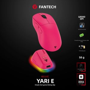 Fantech | Chuột Chơi Game Không Dây FANTECH YARI E WG14E RGB - Thiết Kế Công Thái Học Dành Cho Người Thuận Tay Phải Thời Lượng Pin 70 Giờ Cảm Biến PAW3311 12000 DPI 5 Nút 1000Hz Dành Cho PC