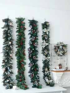 【2025 New】1.9/2M Christmas rattan Christmas decoration light green rattan christmas decor Christmas Garland for Indoor Home Decor Green Rattan Garlan Rattan Decoration