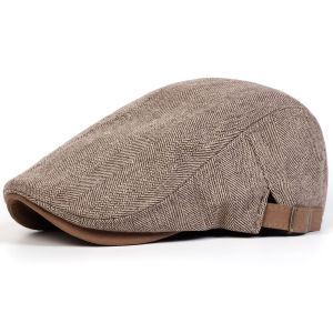 Men Retro Herringbone Grid Newsboy Caps British Painters Hats Spring and Autumn Adjustable Flat Cap Hip Hop Berets