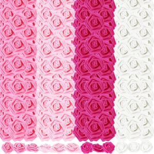 20/50PCS Artificial Rose Foam Flower Heads Home Wedding Party Flower Wall Decoration Fake Flowers Cake Topper Baby Shower Flower Centerpiece Decor DIY Craft Simulation Flowers
