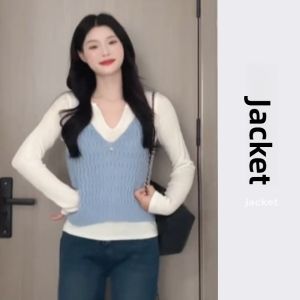 YUEZHONGWEI | Korean Early Spring Atmosphere Two-piece Set